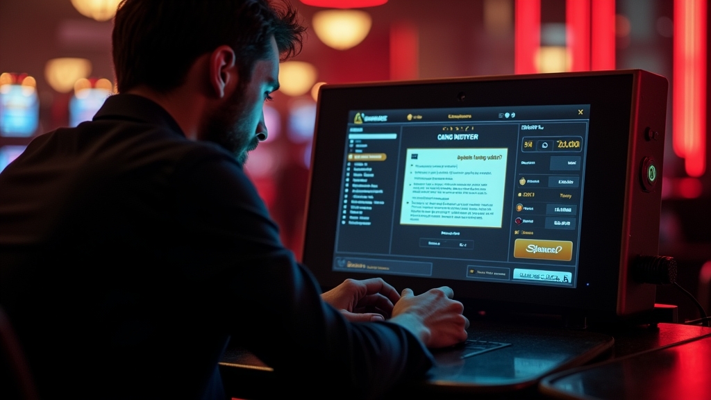 Player reviewing a failed casino payment on a glowing support screen